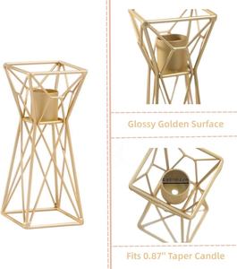 Support de bougie conique doré attrayant Top tendance Designer cadre en fil de fer support d'éclairage élégant matériau en métal - Product Image 3