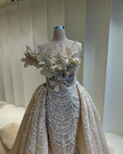 ชุดเจ้าสาววินเทจประดับลูกปัดลายหรูหราสำหรับงานเลี้ยงตอนเย็นที่เป็นทางการ - Product Image 1