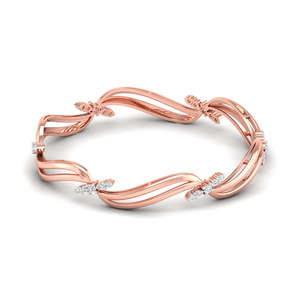 Exclusively Designed 925 Sterling <b>Silver</b> Leb Grown Diamond <b>Bangles</b> VVS Clarity Gold Pearl for <b>Women</b> for Gifts or Parties - Product Image 3