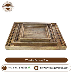 Factory Price Premium Quality Wooden <b>Trays</b> Set Custom Design <b>Large</b> Mango Wood Decorative Serving <b>Tray</b> Set at Cheap Price - Product Image 4