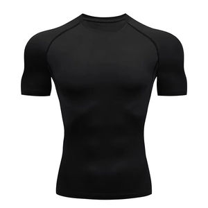 Chemise de gymnastique de compression personnalisée pour hommes t-shirt d'entraînement en maille respirante vente en gros de vêtements de sport pour entraînement de fitness - Product Image 1