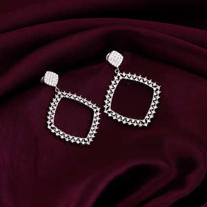 Pendientes colgantes geométricos de plata - Product Image 5