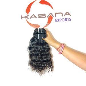 Extensions de cheveux humains naturels indiens Remy vierges, alignés sur les cuticules, ondulés, double trame, non traités, pour femmes, vente en gros - Product Image 2
