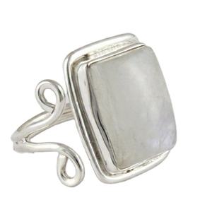 Joli Look !! Bagues en argent Sterling 925 pierre de lune arc-en-ciel, bijoux en argent 925 - Product Image 1
