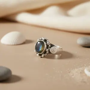 Anillo de Dedo del Pie de Plata 925 con Labradorita para Mujer, Joyería de Moda - Product Image 2