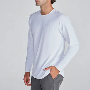 เสื้อยืดแขนยาวคอปกถัก 100% ผ้าฝ้ายสำหรับผู้ชาย สไตล์ลำลองสำหรับฤดูใบไม้ผลิ คุณภาพสูง คลาสสิก แฟชั่น - Product Image 3