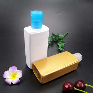 Bouteilles plates rectangulaires en plastique PET blanc personnalisées de 120 ml (4 oz) et 250 ml (8 oz) avec pulvérisateur à pompe, impression sérigraphique, pour shampoing, gel douche, à presser - Product Image 4