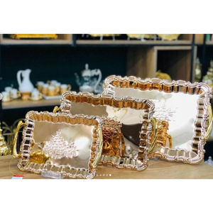 Ensemble de 3 plateaux de service de différentes tailles, plateau à café, plateau décoratif, assiette à dessert pour vente chaude - Product Image 4