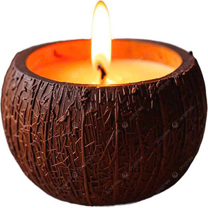 Top Choice Handmade Coconut Shell <b>Candle</b> with Rustic Design - Product Image 5