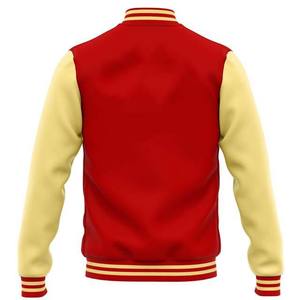 Leather Sleeve Men's Embroidered Breathable College Baseball Jacket For Men zipper CollegeBaseballjacket for men - Product Image 6