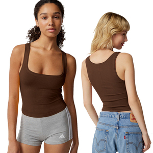 Venta al por mayor de camisetas sin mangas de las mujeres personalizadas de algodón Casual Tops de verano para damas OEM/ODM Fábrica de tallas grandes disponibles - Product Image 1