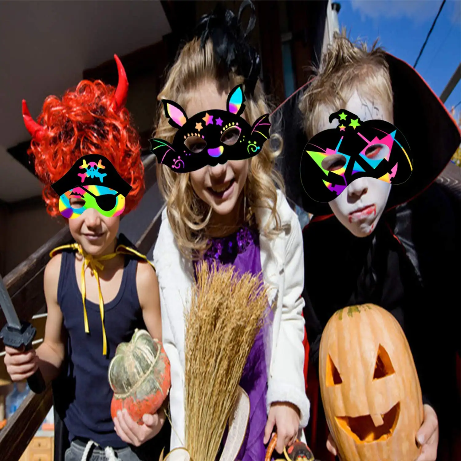 Halloween Child Arts Mask Kit fai da te Witch Pumpkin Castle Ghost Party Mask decorazione regalo per la decorazione di Halloween