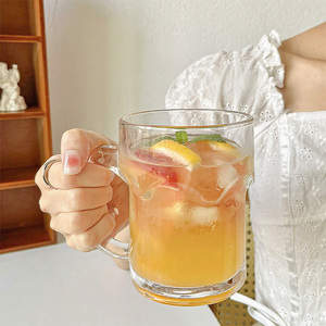 Sáng Tạo 16Oz Pint Bia Ly Thủy Tinh Vui Thêm Lớn Trong Suốt Nếm Dự Thảo Bia Trái Cây Trà Nước Trái Cây Kính Cốc Với Xử Lý - Product Image 2