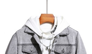 Veste en jean vintage délavée respirante de haute qualité Cham King avec broderie, style décontracté, 100 % coton pour homme - Product Image 5