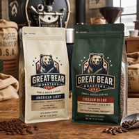 Sacs à café personnalisés AT PACK avec impression, pochettes à fond plat, 12oz 5lb pour torréfacteurs de café aux États-Unis avec emballage logo