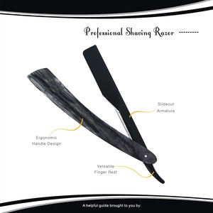 Le rasoir de barbier professionnel en bois à bord droit Monarch-Shavette à gorge coupée de qualité salon - Product Image 3