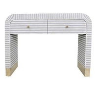 Table console en incrustation d'os artisanale pour entrée Meubles de couloir indiens de luxe Table console décorative artisanale élégante