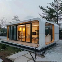 Casa Contenedor Modular Personalizada, de Instalación Rápida y Duradera, Tipo Cabaña Apple, para Hotel, Villa u Oficina, Casa Cápsula Móvil
