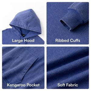 Sudadera con Capucha para Hombre, Novedad de 2025, Lavado Ácido, Invierno, 100% Algodón, Otoño, Impresión Digital, Transpirable, Estilo Único - Product Image 4