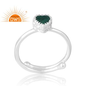 Meilleure vente 925 argent Sterling malachite naturelle bague de pierres précieuses bijoux personnalisés pour les femmes cadeau pour elle - Product Image 1