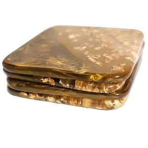 Square Premium Resin Coasters for Dining Table Resin Coaster Sets for Drinks <b>Epoxy</b> Resin Coaster Wooden Cup Mat Tea Beer - Product Image 2