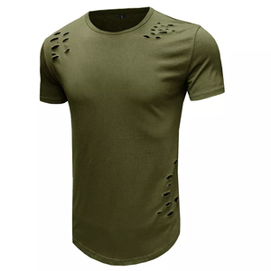 Totalmente personalizado cómodo y transpirable hombres camiseta desgastada nueva llegada cuello redondo hombres lavado ácido camisetas - Product Image 2