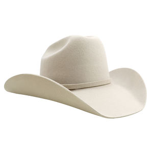 Chapeau de cowboy occidental unisexe en feutre de laine 100% personnalisé en gros, à large bord, avec bandeau en cuir véritable, chapeau de cowboy blanc - Product Image 3