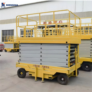 거친 지형용 가위형 리프트 대형 플랫폼 전기 야외 고소작업대 6.8-20m 작업 높이 펜던트 리모컨 - Product Image 2