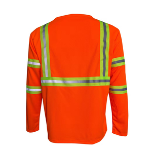 Vêtements de travail de sécurité personnalisés, t-shirt à manches longues haute visibilité, t-shirts réfléchissants haute visibilité, fabrication - Product Image 2