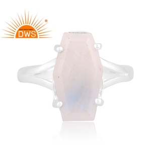 แหวนแยกพลอยสีเงินสเตอร์ลิงธรรมชาติสีรุ้งและพระจันทร์ผลิตตามแบบ - Product Image 2