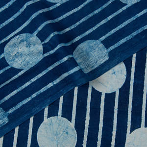 Calidad Premium 90 GSM hilo peinado Indigo bloque de mano tela de algodón orgánico suave ecológico para niñas vestidos camisas cortinas - Product Image 5