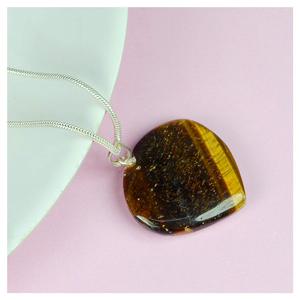 Pendentif en pierre de guérison naturelle en forme de cœur pendentif en pierre de cristal médaillon avec chaîne en métal pour guérison Reiki et guérison en cristal - Product Image 2