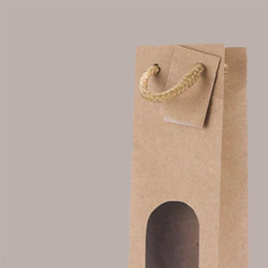 Bolsa de papel Kraft marrón con ventana Natural Edition Shopper para aceite y licor de 250/500ml 7,2 + 6,8x31 cm, 20 piezas - Product Image 2