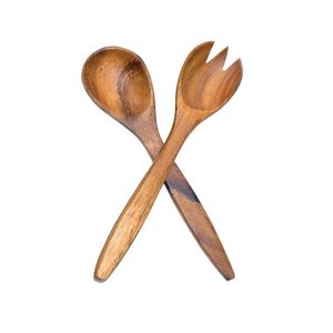 Serveur à salade en bois de manguier avec poignée ronde galvanisée 100% alimentaire pour un usage domestique et sur table de mariage, ensembles de salade - Product Image 3