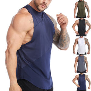 Camiseta Deportiva sin Mangas para Hombre, Estilo Hip Hop, de Spandex/Algodón, Cuello Redondo, Ligera, Anti-UV, Transpirable y de Secado Rápido - Product Image 1