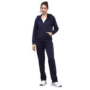 Conjunto Deportivo de 2 Piezas para Mujer, Talla Grande, con Cierre y Logotipo Personalizado, Transpirable, 100% Algodón Felpa - Product Image 1