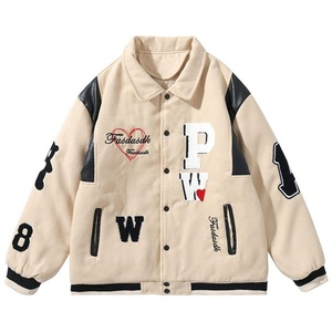 OEM Varsity chaquetas personalizadas en blanco Varsity Chenille parches Letterman Varsity chaqueta de gran tamaño de béisbol universitario chaqueta para hombre - Product Image 1