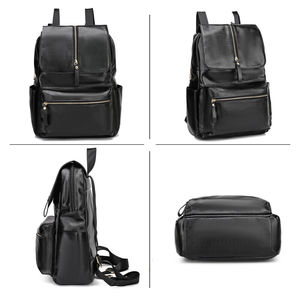 Large Capacity Waterproof Unisex <b>for</b> Men <b>Women</b> PU Leather Business Trip School Travel Computer Storage <b>Laptop</b> <b>Backpack</b> Bag - Product Image 5
