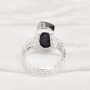 เครื่องประดับหินหยาบแหวนผู้หญิงแหวนธรรมชาติปรับได้พลอยแทนซาเนีย December birthstone ได้รับการโหวต925แหวนเงินสเตอร์ลิง - Product Image 5