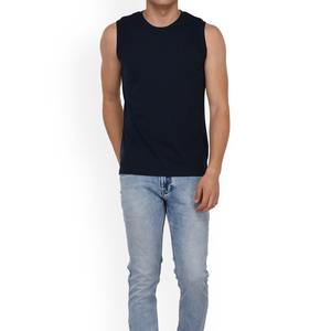 Camiseta de algodón sin mangas para hombre, prenda de vestir, de alta calidad, con logo impreso, personalizada, OEM - Product Image 4