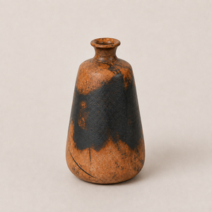 Jarrón de Cerámica Chino Hecho a Mano, en Forma de Cono, Color Negro y Marrón Rústico, para Flores, Decoración de Escritorio - Product Image 2