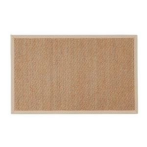 Alfombra de Yute Rectangular de Color Sólido con Base de Goma Antideslizante, Tejido Plano para Uso Doméstico, Beige, 70x120cm - Product Image 1