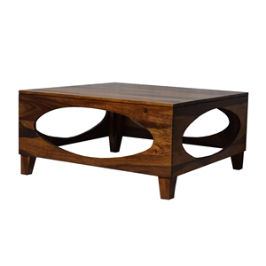 Mesa de centro de madera maciza de primera elección con diseño recortado elegante, perfecta para salas de estar modernas - Product Image 3