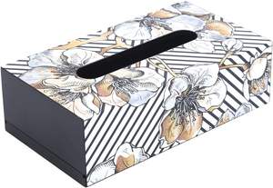 Caja de pañuelos de algodón hecha a mano de calidad de exportación MDF ecológico con diseño de impresión de bloque Regalo de vida sostenible de HF Crafts - Product Image 4