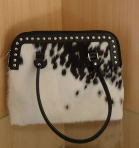 Western Classic Style Women's Cowhide Real Fur Purse High Quality Zipper Closure Multi-Color Shoulder <b>Fashion</b> <b>Accessories</b> - Product Image 1