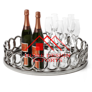 2025 meilleure vente fait à la main en métal plateau de service alimentaire maison de luxe hôtel Restaurants plateau décoratif en métal - Product Image 1