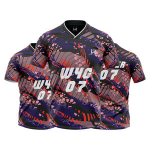 Maillot de football 100% polyester sublimé personnalisé à manches courtes à séchage rapide sans tarif Nom de l'équipe Technique de coupe automatisée Logo avant - Product Image 6