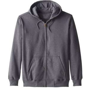 Sweat à capuche à manches longues avec fermeture à glissière intégrale pour hommes Sweat-shirt en polaire inspiré de l'athlétisme Teint uni de grande taille pour l'automne OEM disponible - Product Image 1