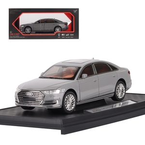 Modelo de Auto Audi A8 a Escala 1:24 en Gris, Juguete de Metal para Niños y Coleccionistas - Product Image 1