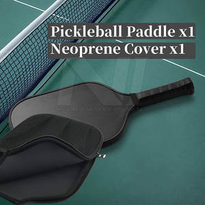 Raquettes de pickleball en fibre de carbone de haute qualité 2024, logo personnalisé, antidérapant, filet en nylon en fibre de carbone, taille standard, poignées - Product Image 5